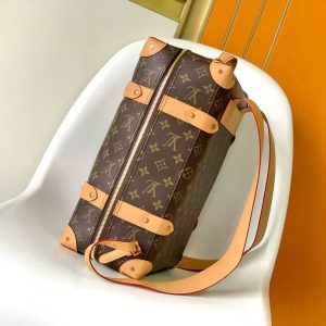 LV Monogram Backpack Brown Gold Leather