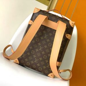 LV Monogram Backpack Brown Gold Leather
