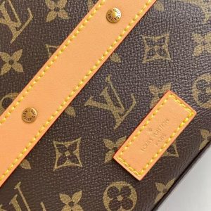LV Monogram Backpack Brown Gold Leather