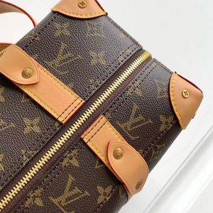 LV Monogram Backpack Brown Gold Leather