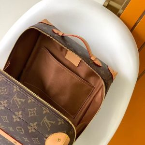 LV Monogram Backpack Brown Gold Leather