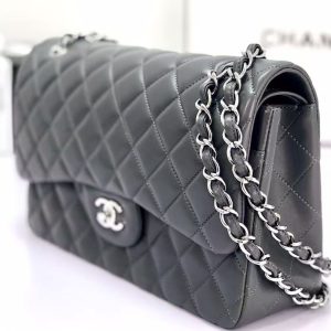 Chanel Flap Bag 30cm Tinware Ash Lambskin