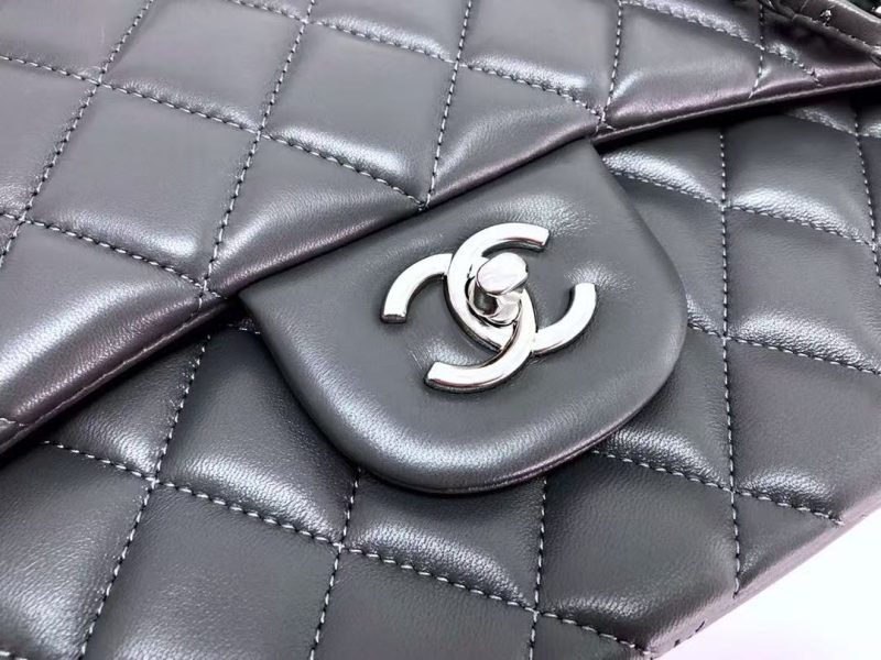 Chanel Flap Bag 30cm Tinware Ash Lambskin