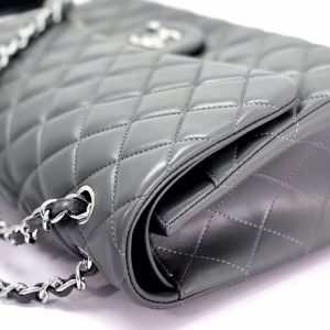 Chanel Flap Bag 30cm Tinware Ash Lambskin