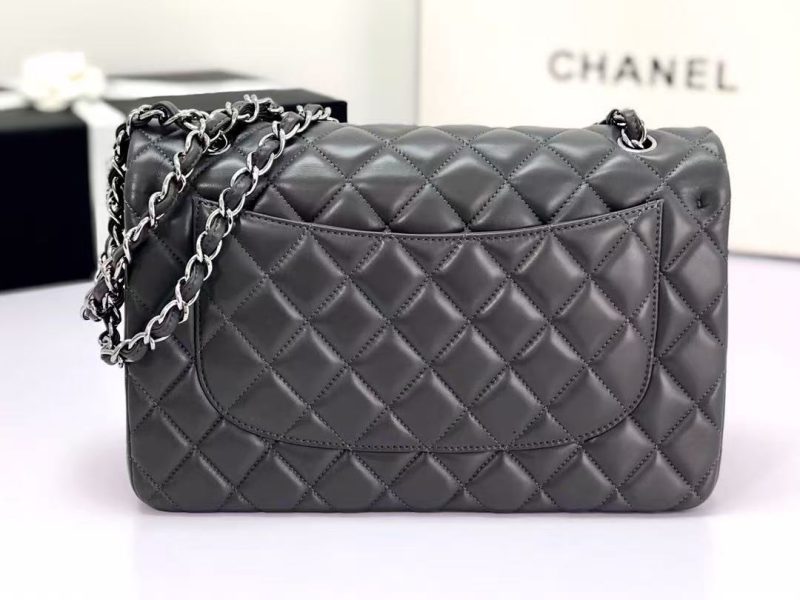 Chanel Flap Bag 30cm Tinware Ash Lambskin