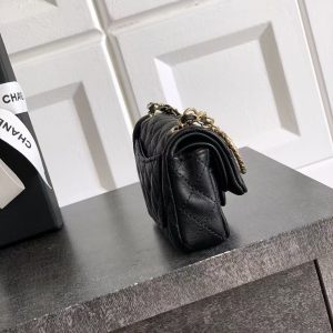 Chanel Bag 12.5cm Black Gold Lambskin