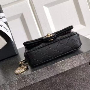 Chanel Bag 12.5cm Black Gold Lambskin