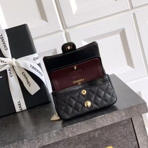 Chanel Bag 12.5cm Black Gold Lambskin