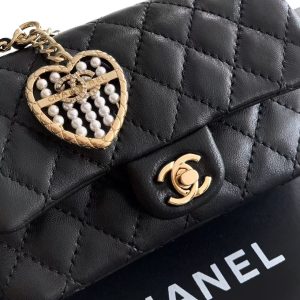 Chanel Bag 12.5cm Black Gold Lambskin