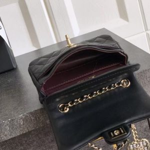 Chanel Bag 12.5cm Black Gold Lambskin