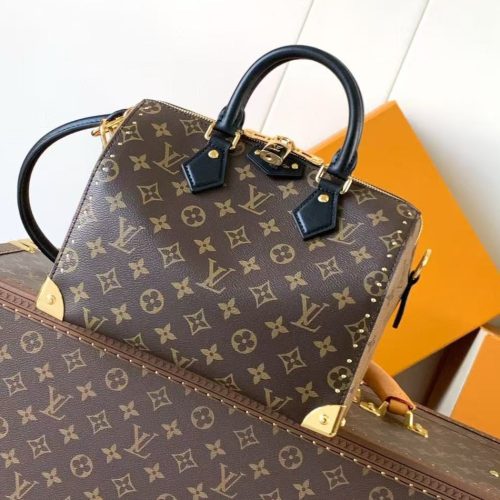 Image_20250924170504_9350_16 LV Speedy Trunk Bag 27cm Black Brown Cowhide Canvas
