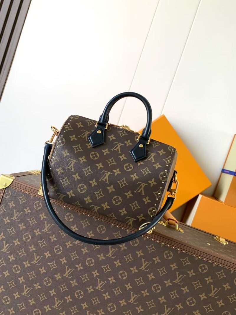 Image_20250924170506_9352_16 LV Speedy Trunk Bag 27cm Black Brown Cowhide Canvas