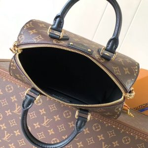 Image_20250924170511_9357_16 LV Speedy Trunk Bag 27cm Black Brown Cowhide Canvas