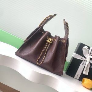 CC 25C Hobo Bag Chocolate Brown Grained Calfskin