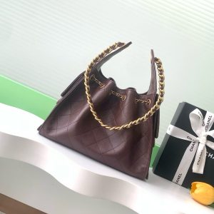 CC 25C Hobo Bag Chocolate Brown Grained Calfskin