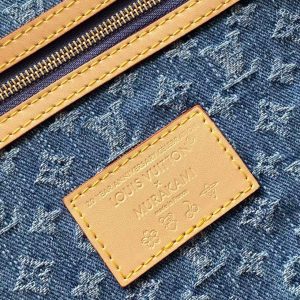 Image_20251024163009_461_20_1 LV x TM Keepall Bandoulière 45cm Bag Blue Red Beige Denim Fabric Cowhide