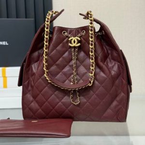 Image_20251029103426_1105_4_6f1abbb5-3691-4412-a29f-8dd711d11535 CC 25C Hobo Bags 40 cm Burgundy Calfskin