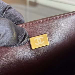 CC 2025 Flap Bag 23.5cm Beige Dark Brown Sherling Lambskin Gold Hardware