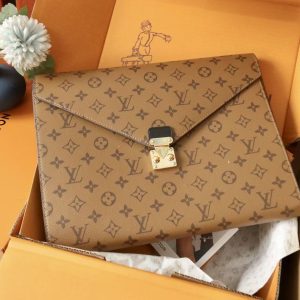 LV Mark Folder Monogram Reverse Coated Canvas Calfskin