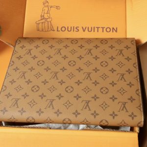 LV Mark Folder Monogram Reverse Coated Canvas Calfskin