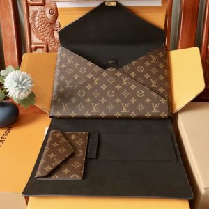 LV Mark Folder Monogram Reverse Coated Canvas Calfskin