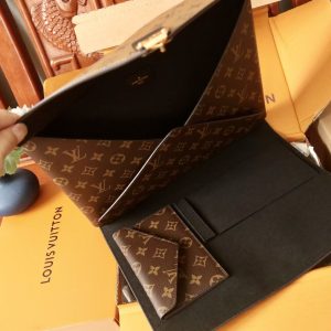 LV Mark Folder Monogram Reverse Coated Canvas Calfskin