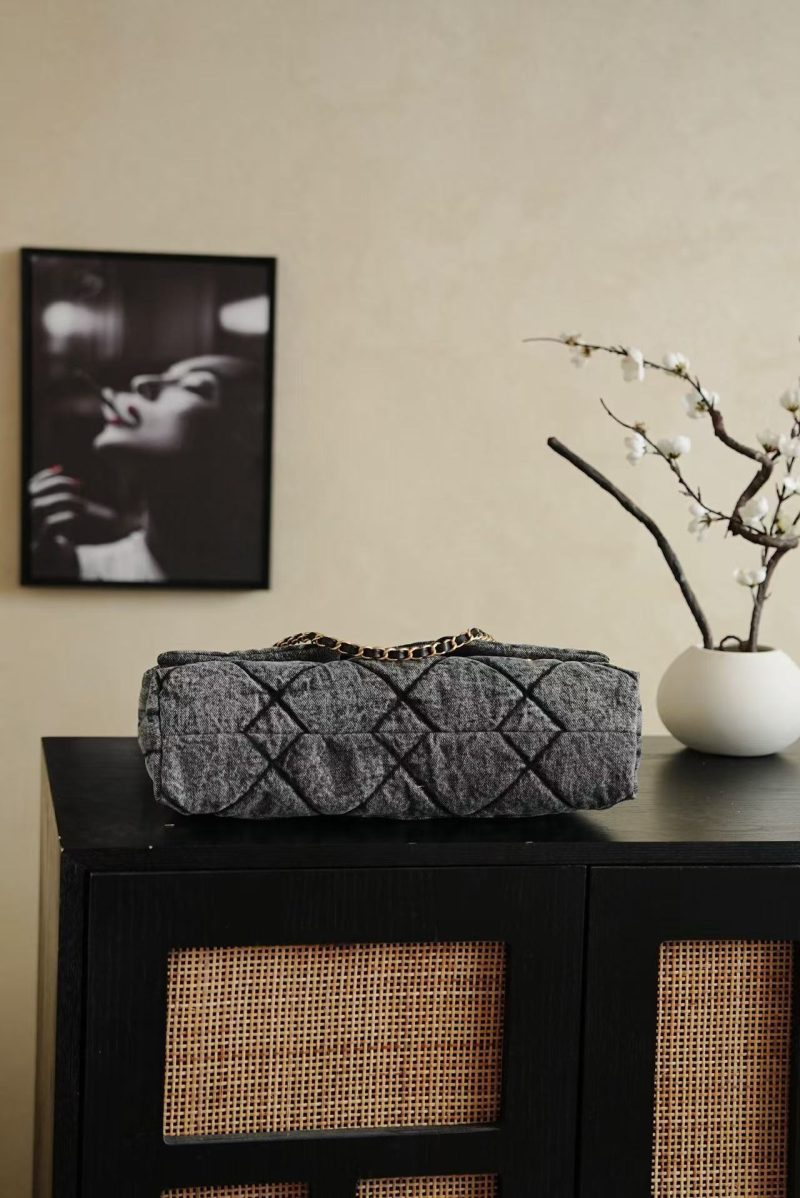 CC 2025 Classic Flap Bag Black Denim Fabric Gold Hardware