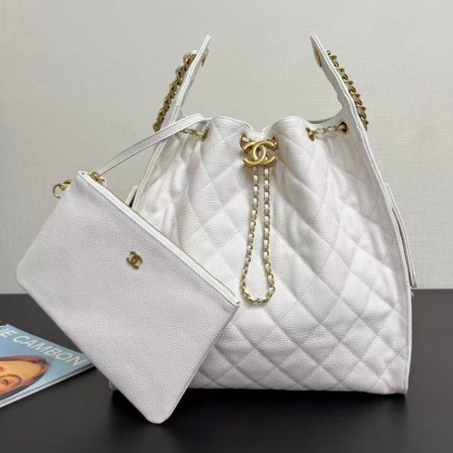 Image_20251120111703_4113_4 Chanel 2025 Hobo Bag 40cm White Grained Calfskin