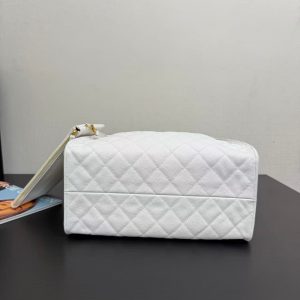 Chanel 2025 Hobo Bag 40cm White Grained Calfskin