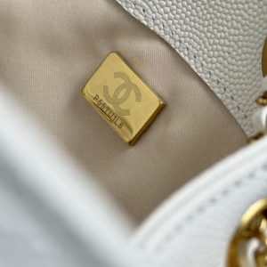 Chanel 2025 Hobo Bag 40cm White Grained Calfskin
