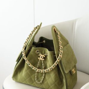 CC 2025 Hobo Bag 30cm Matcha Green Suede