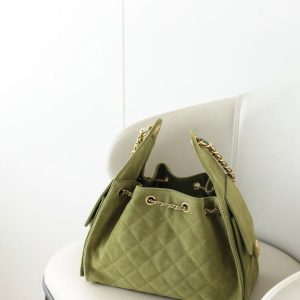 CC 2025 Hobo Bag 30cm Matcha Green Suede