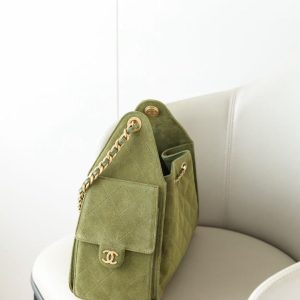 CC 2025 Hobo Bag 30cm Matcha Green Suede