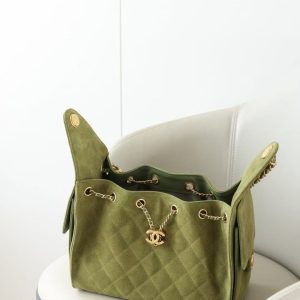 CC 2025 Hobo Bag 30cm Matcha Green Suede