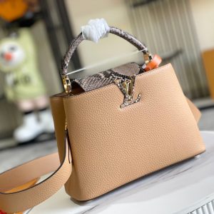 LV Capucines BB 27cm Ginger Yellow Calfskin Premium Python Leather GHW