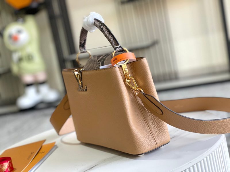 LV Capucines BB 27cm Ginger Yellow Calfskin Premium Python Leather GHW