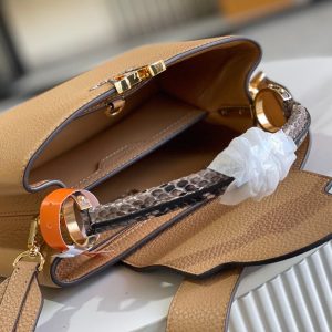 LV Capucines BB 27cm Ginger Yellow Calfskin Premium Python Leather GHW