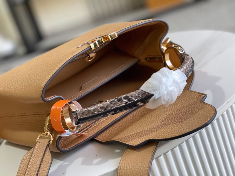 LV Capucines BB 27cm Ginger Yellow Calfskin Premium Python Leather GHW