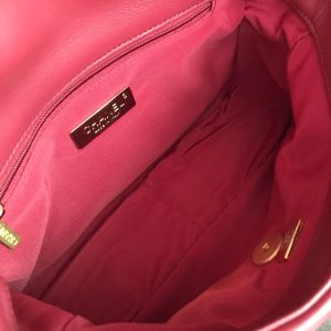 19 FLAP BAG 26 BURGUNDY LAMBSKIN