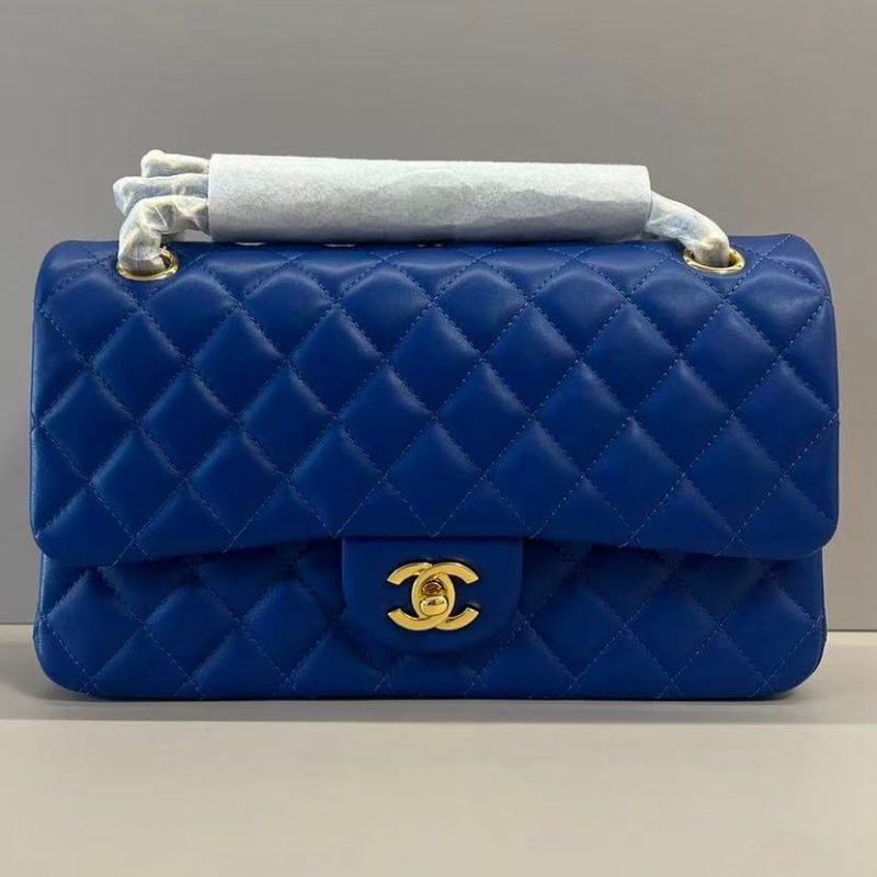Chanel 2025 Classic Flap Bag 25cm Blue Lambskin