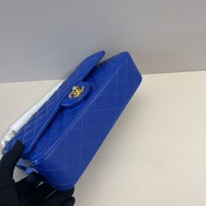 Chanel 2025 Classic Flap Bag 25cm Blue Lambskin