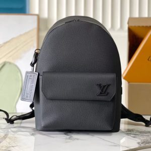 LV M22503 Takeoff Backpack Black Aerogram Cowhide