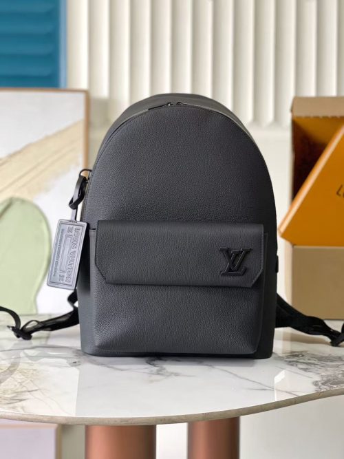 LV M22503 Takeoff Backpack Black Aerogram Cowhide