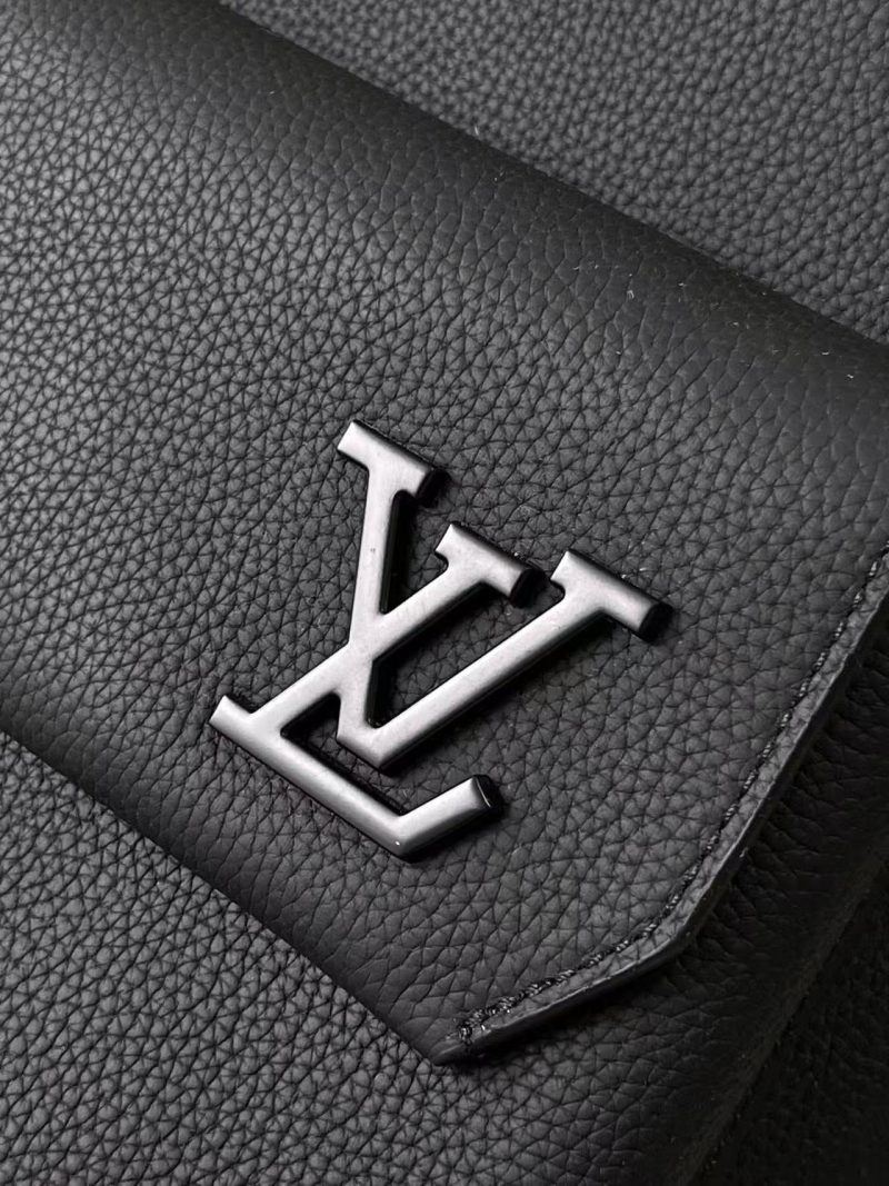 LV M22503 Takeoff Backpack Black Aerogram Cowhide