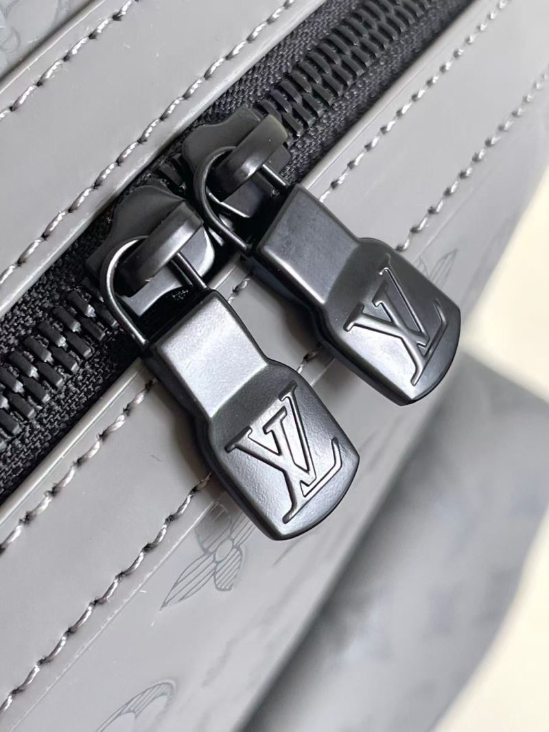 LV Discovery Backpack Gray in Monogram Embossed Cowhide Leather