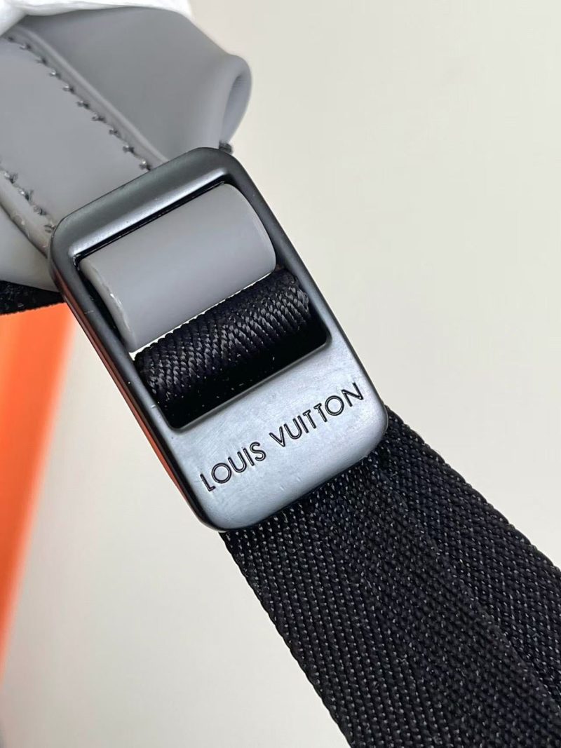 LV Discovery Backpack Gray in Monogram Embossed Cowhide Leather