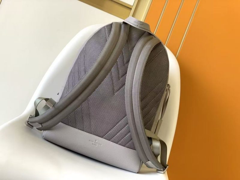 LV Aerogram Backpack Grey in Calfskin Leather