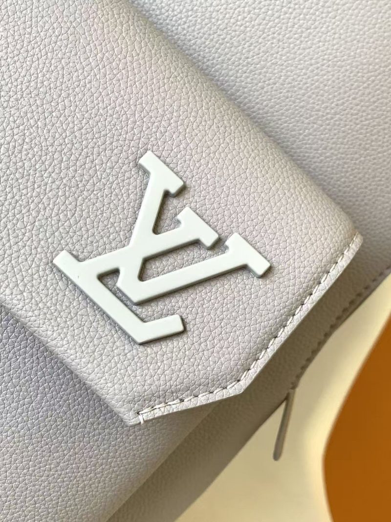 LV Aerogram Backpack Grey in Calfskin Leather