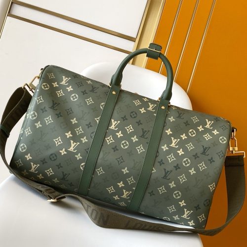 LV Keepall Bandoulière 50 Green  Monogram Surplus Canvas