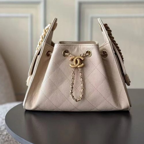 Chanel 2026 Hobo Bag 22cm Nude Calfskin